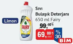 FAİRY SIVI BULAŞIK DETERJANI 650 ML fiyat ve kampanya bilgisi